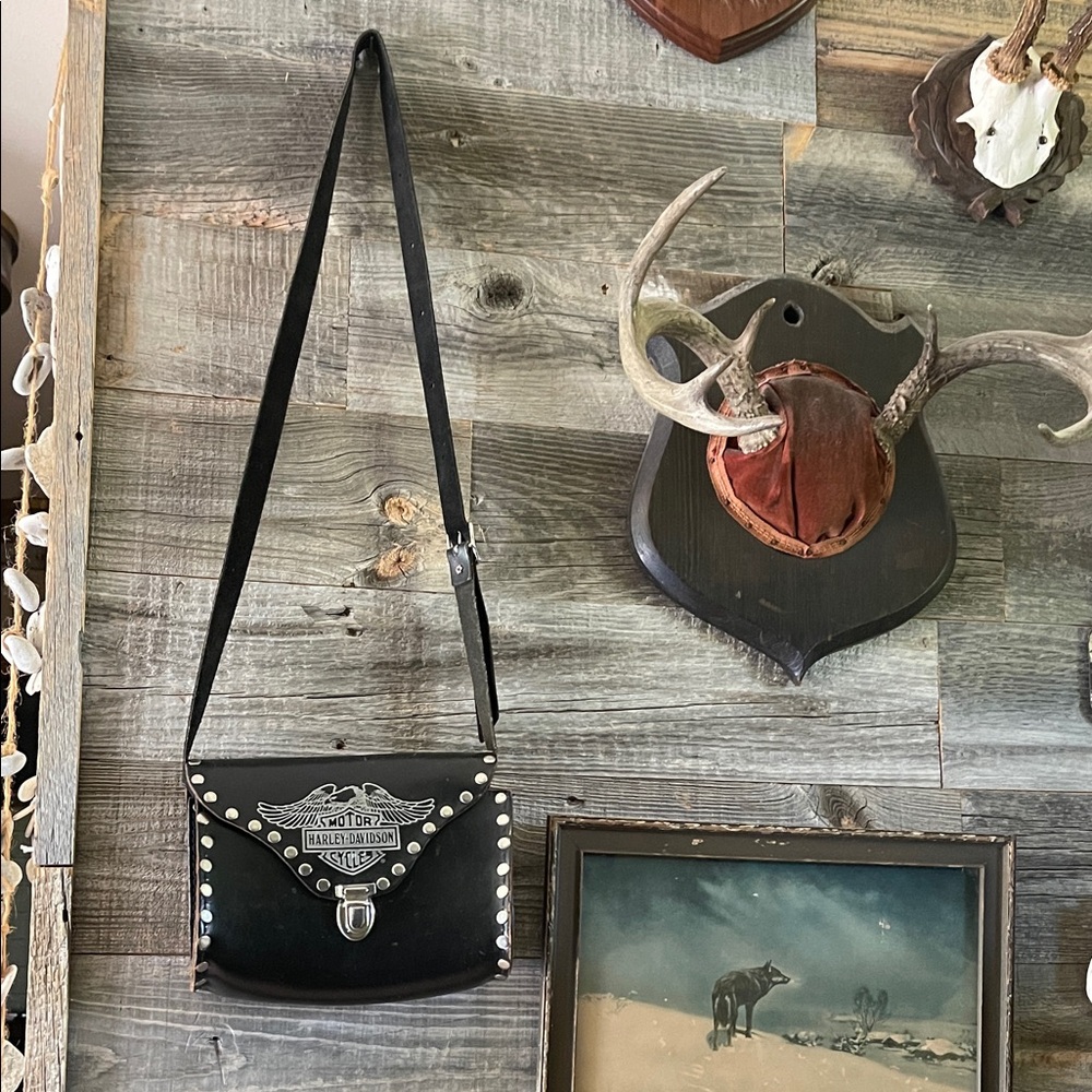 Harley-Davidson Black Leather Crossbody Bag